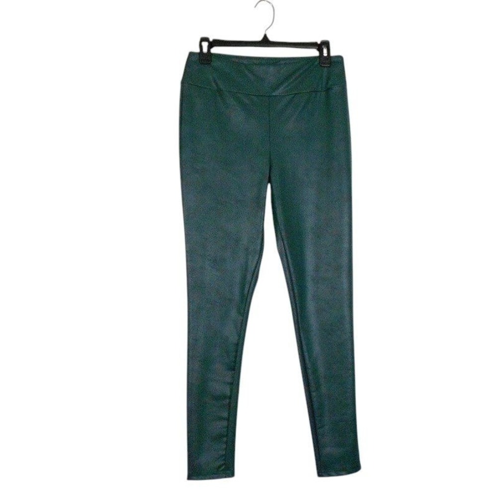 LUXE by LuLaRoe  Leggings L M Green Faux Leather High Waist Fashion‎ Party Pants